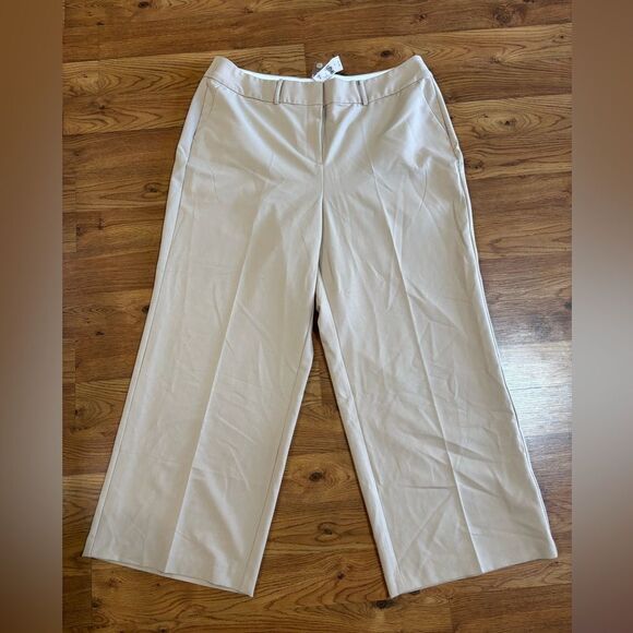 NWT Lane Bryant Perfect Drape Wide leg Pants Size 20 Khaki Tan Office Career - Picture 1 of 12